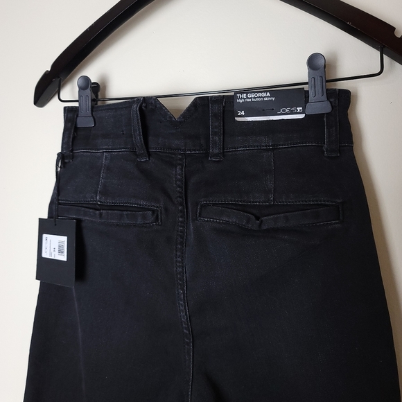 NWT JOE'S JEANS THE GEORGIA SUPER HIGH RISE SKINNY BLACK Sz 24 - Picture 7 of 11